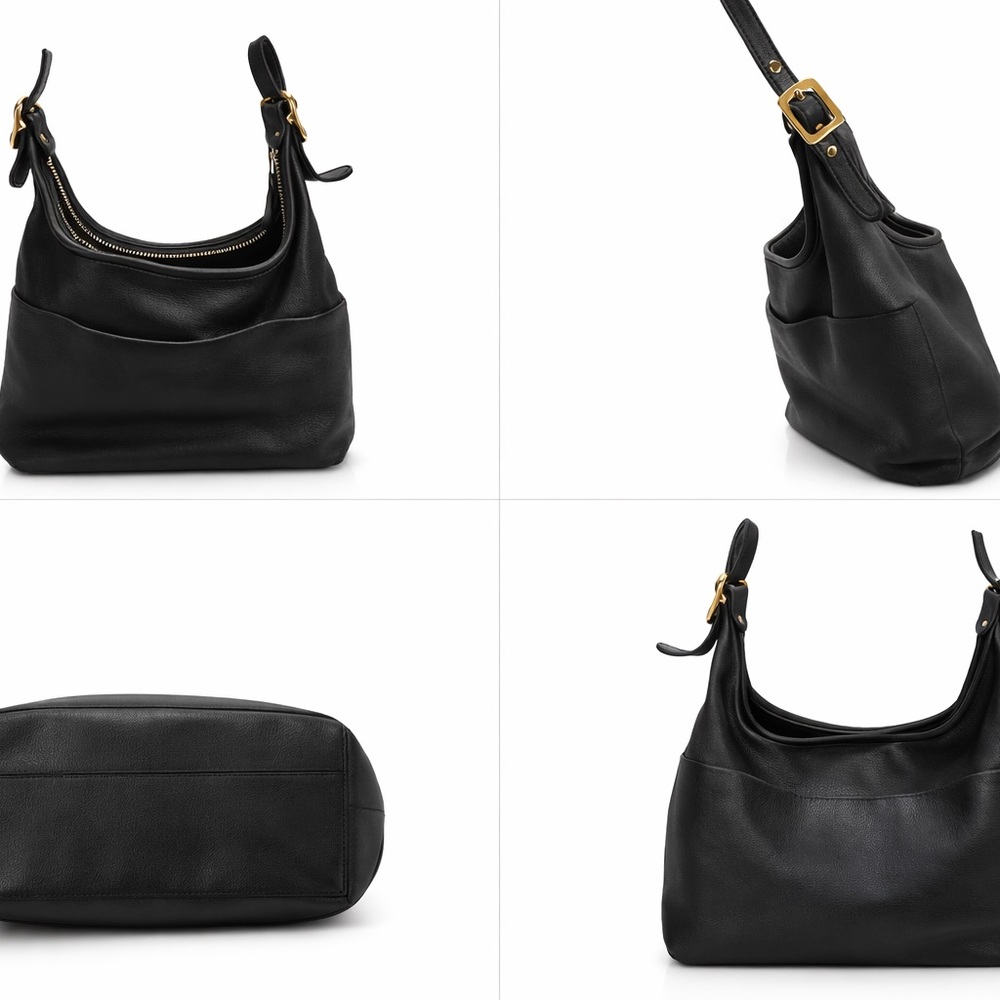 Vintage Coach Ergo Hobo Satchel Purse Saddlebag Black Leather Quiet Luxury